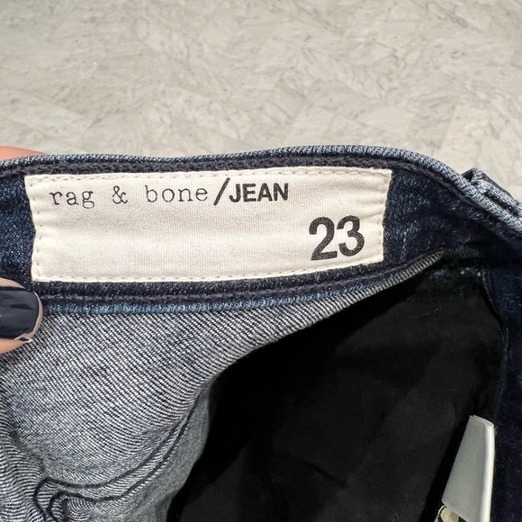 𝅺RAG & BONE 10 inch high rise skinny jeans with black piping down the side 23 - Picture 2 of 11